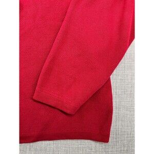 Eddie Bauer Sweater Men's Large Red Knit V Neck Pullover Lightweight Sweater